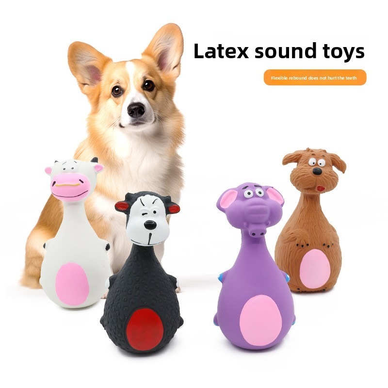 12cm Latex Dog Chew Toy for Teeth Cleaning