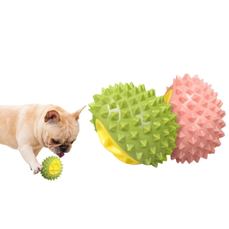 Durian Shape TPR Dog Chew Toy for Teeth Cleaning