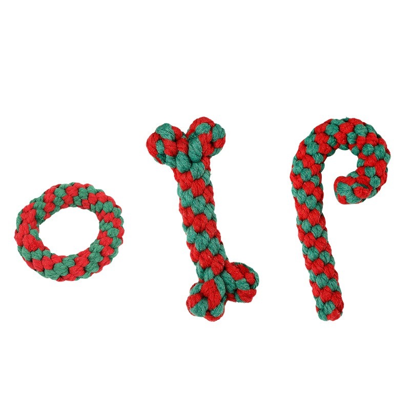 Cotton Rope Pet Chew Toy Set with Three Shapes