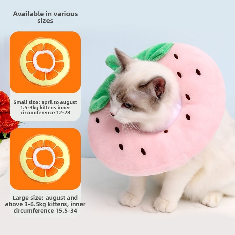 Pet Elizabethan Collar Fruit Print Adjustable