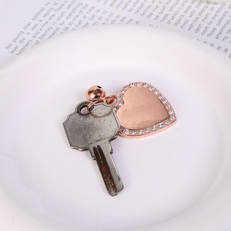 Pet ID Tag Rhinestone Heart Laser Engraved