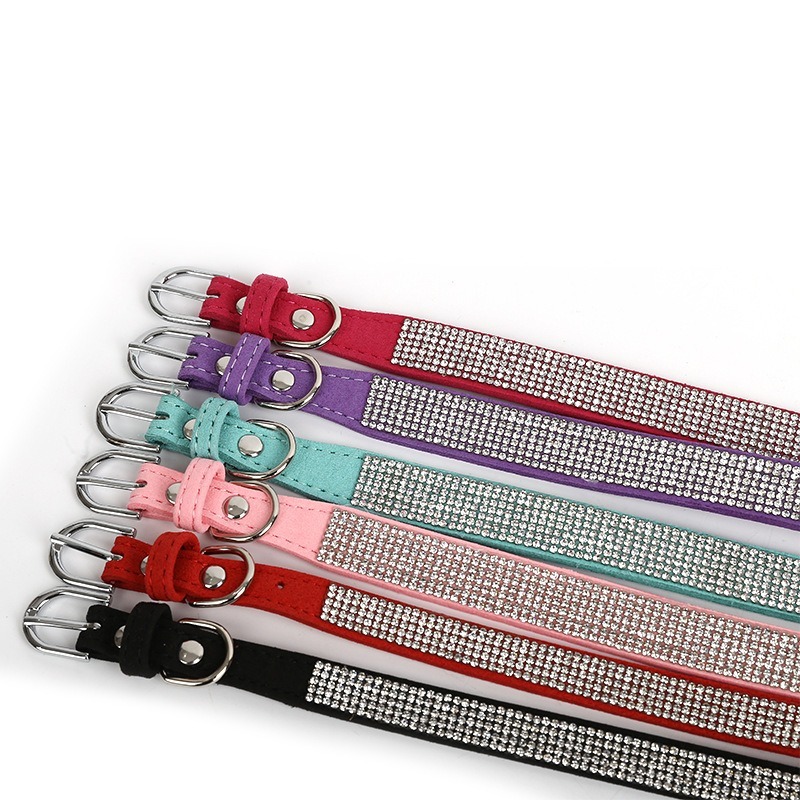 Diamond Studded Polyester Dog Collar for Decoration