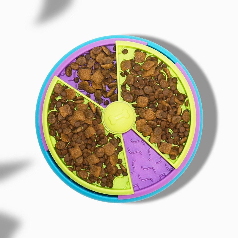 Rotating Three-Layer Dog Slow Food Bowl