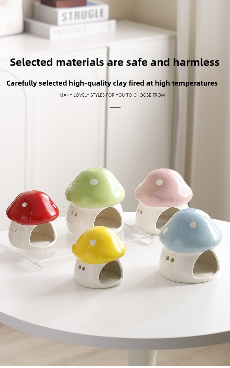 Ceramic Mushroom Hamster Hiding House