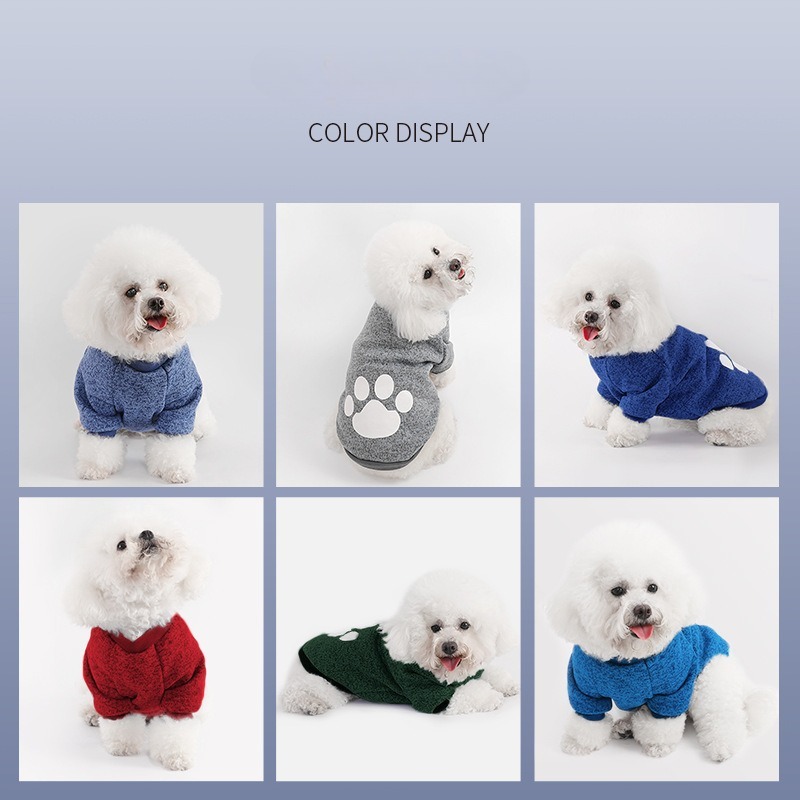 Paw Pattern Dog Sweater Machine Washable