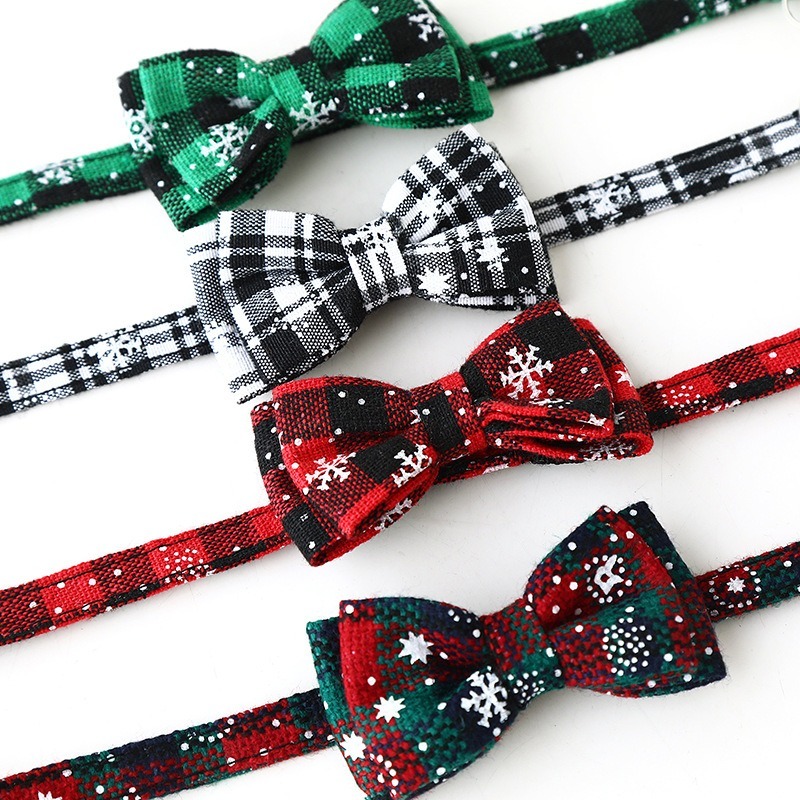 Christmas Striped Pet Collar with Bow Bell Decoration