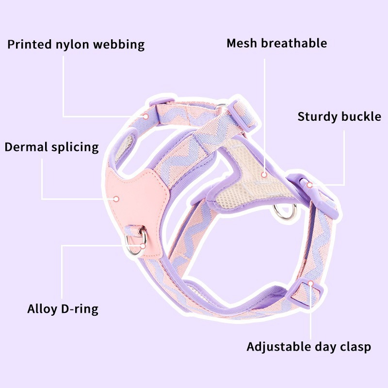 Dog Harness Leash Set Reflective Anti Escape