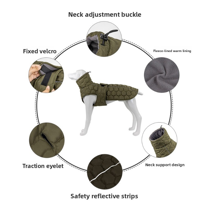 Reflective Velcro Dog Waistcoat for Autumn Winter