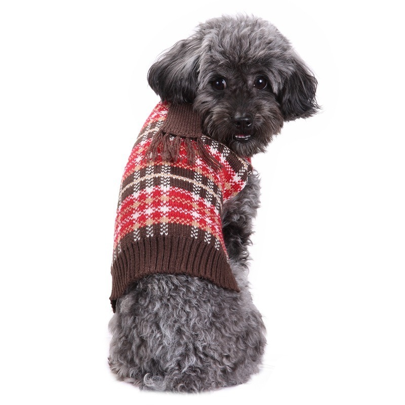 Plaid Polar Fleece Dog Pullover Sweater