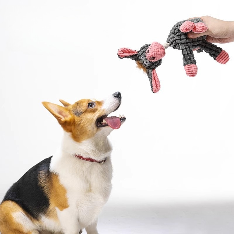 Squeaky Donkey Cow Dog Toy for Teeth Cleaning