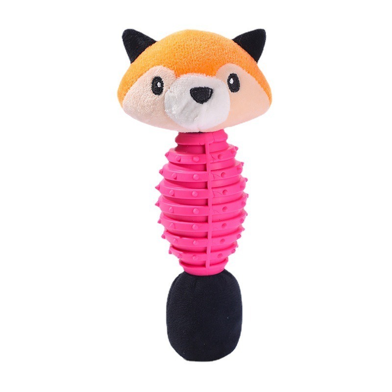 Sounding TPR Plush Dog Chew Toy for Teeth Cleaning