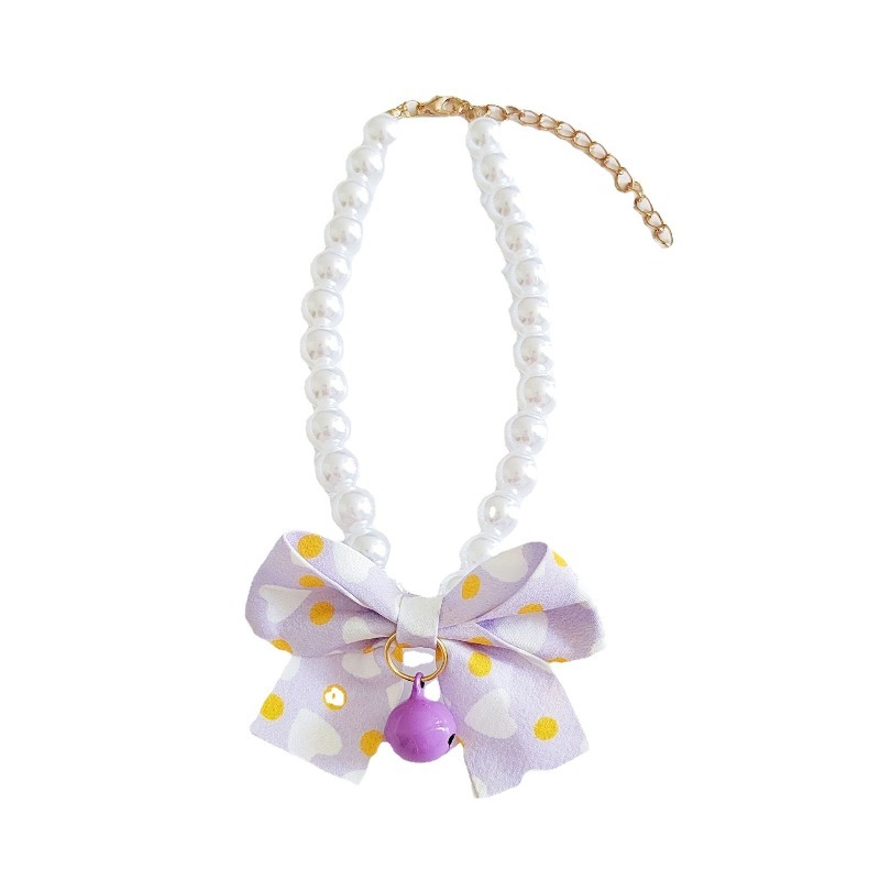 Cat Pearl Bow Necklace Collar Princess Style