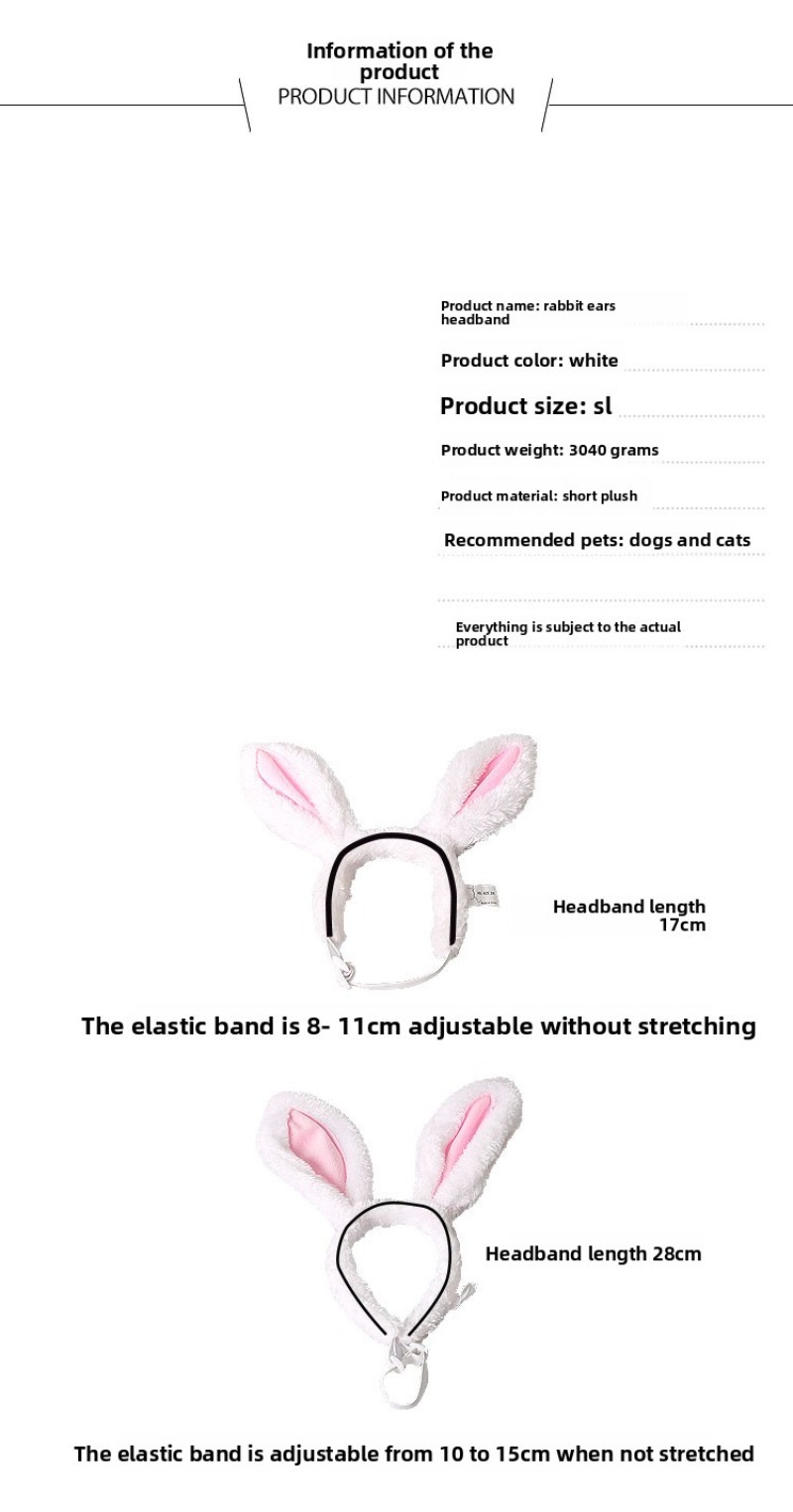 Cartoon Plush Rabbit Ear Pet Headband
