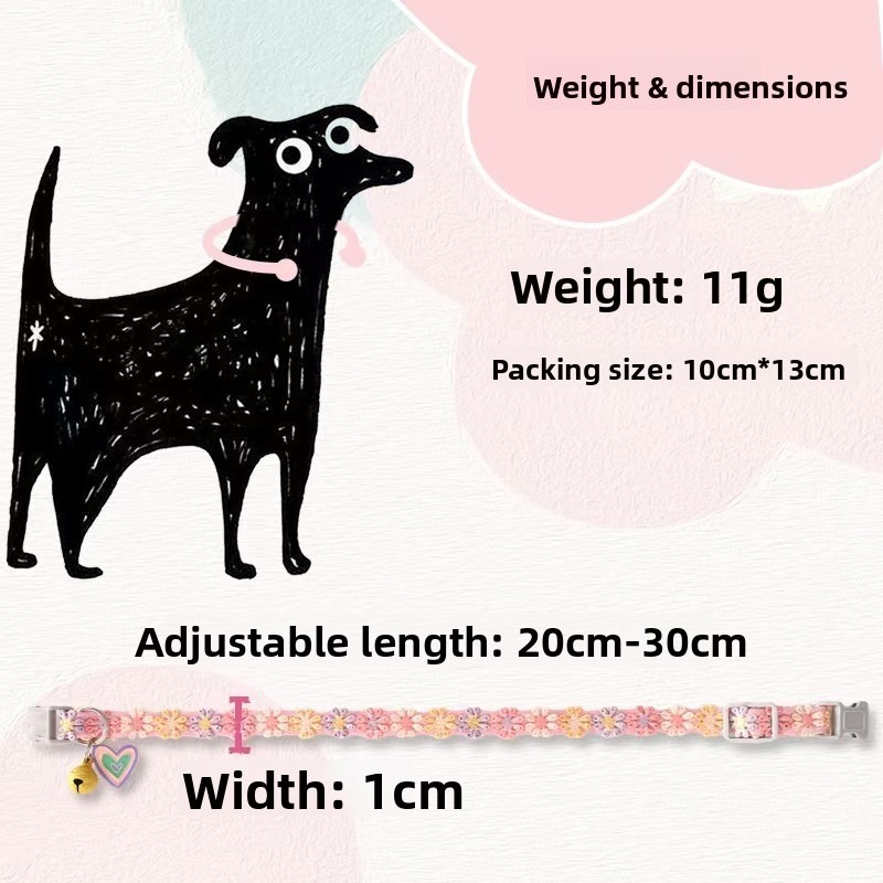 Pet Collar Linen Bell Flower Colorful