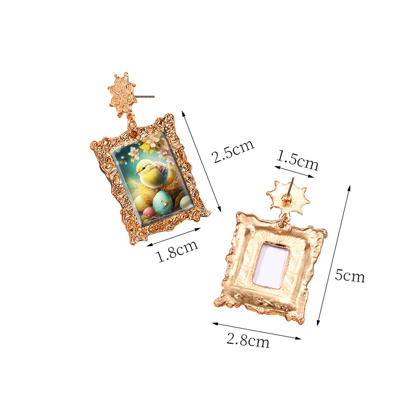 Metal pet earrings photo frame