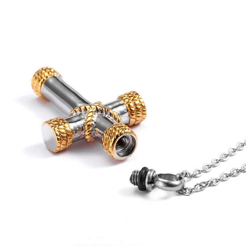 Cross Shape Memorial Pet Necklace Urn