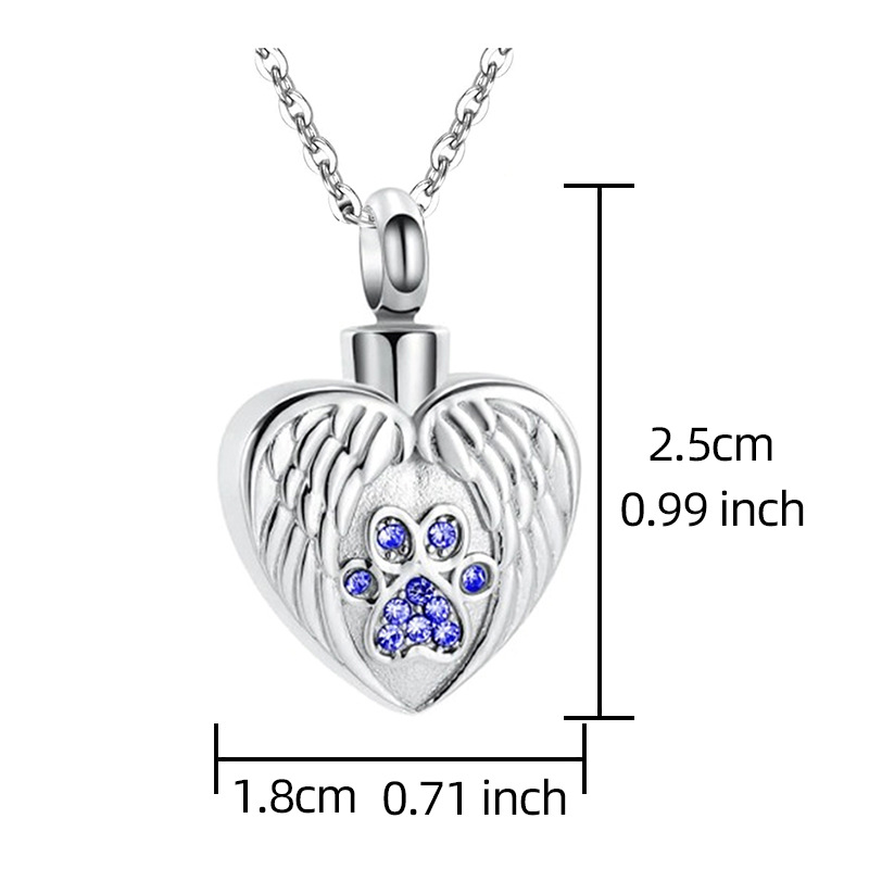 Angel Wings Pet Ashes Urn Necklace for Dogs