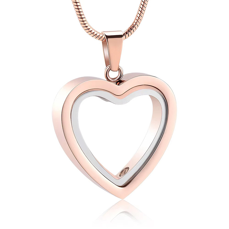 Openable Heart Shaped Glass Pet Urn Pendant