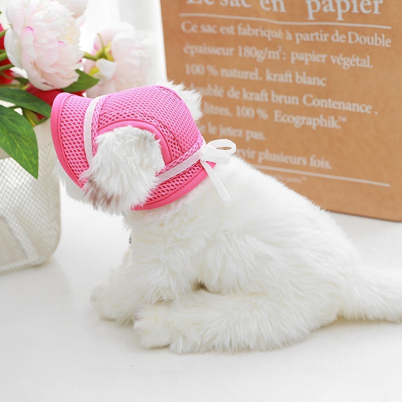 Breathable Sun Protection Pet Hat with Bows