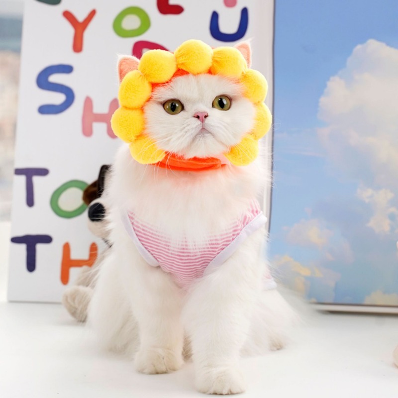 Cotton Sunflower Pet Hat for Cats and Dogs