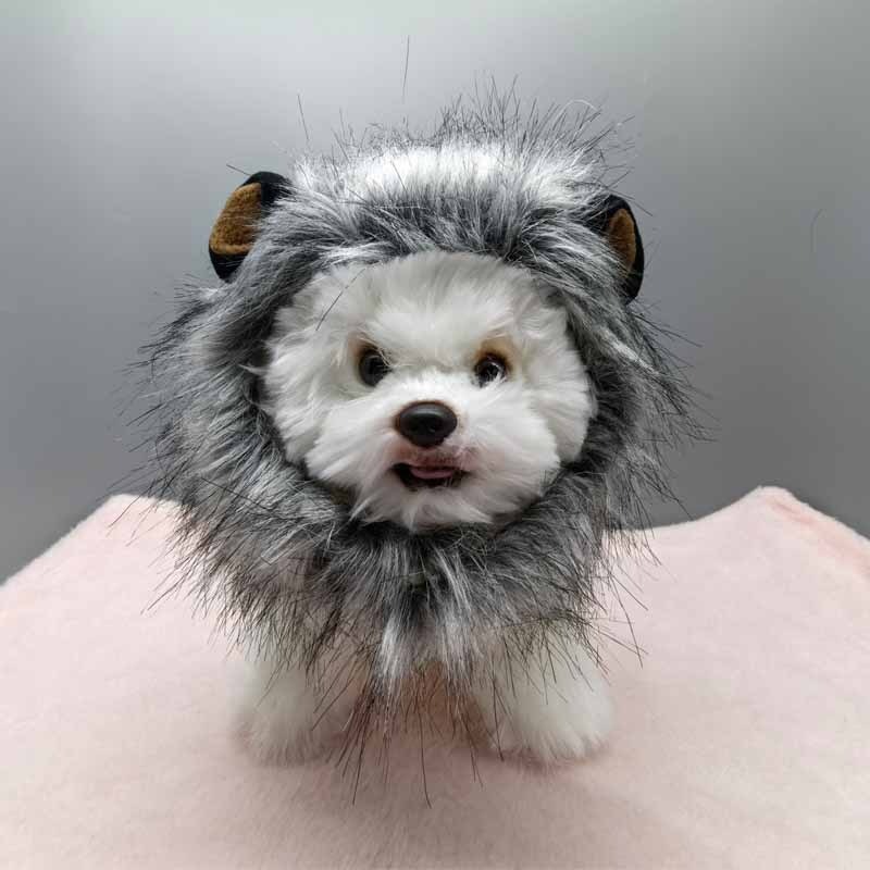 Funny Polyester Wig with Lion Ears for Pets