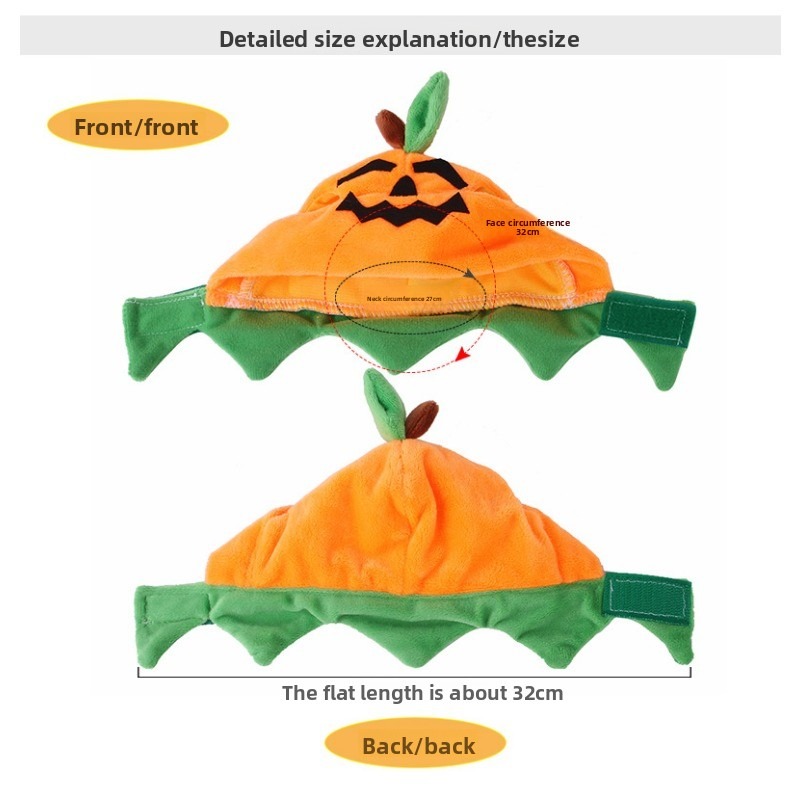 Cute Pumpkin Pet Hat for Halloween Costumes