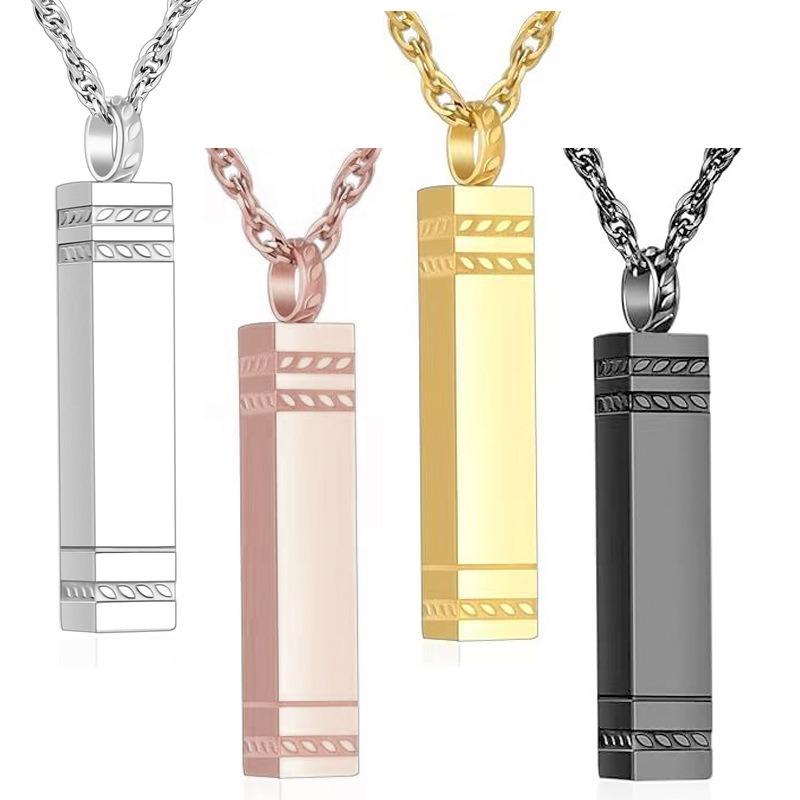 Square Column Perfume Pet Ashes Memorial Pendant