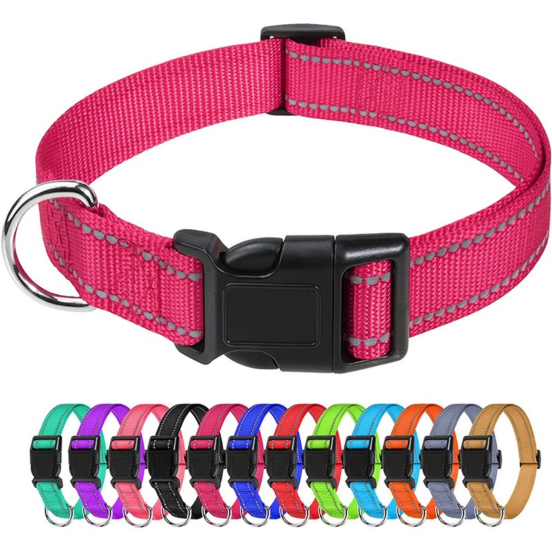 Adjustable Nylon Dog Collar with Quick-Release Buckle
