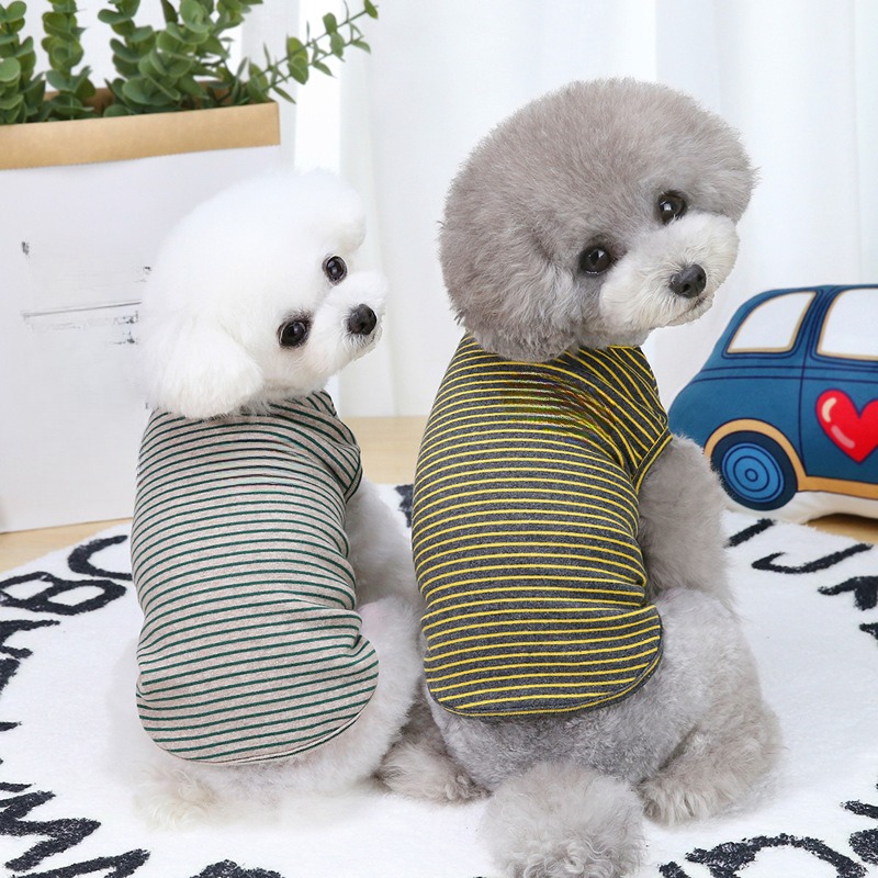 Striped Spring and Summer Vest for Small Dogs