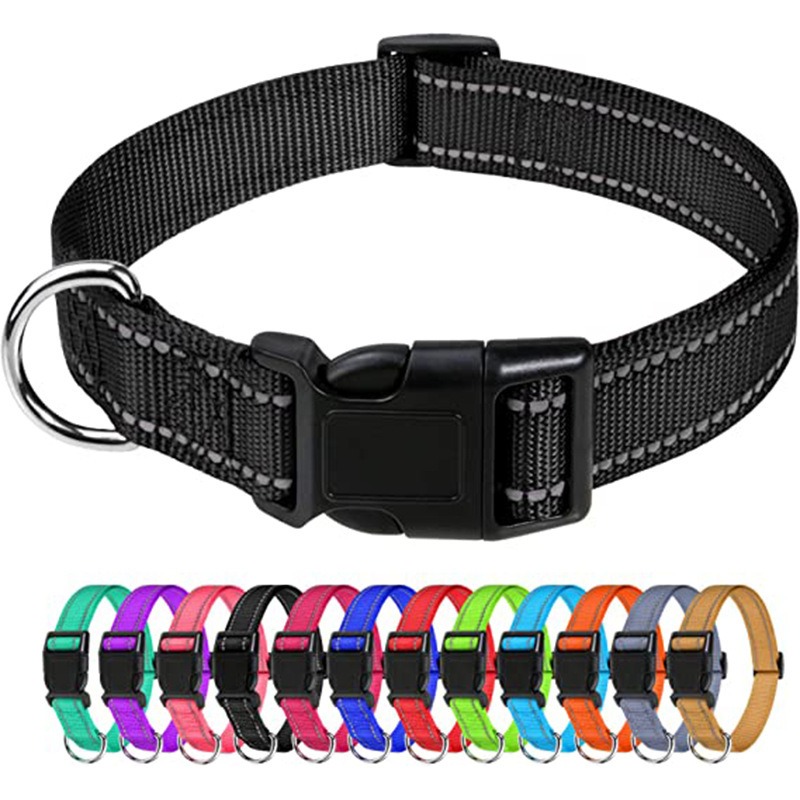 Adjustable Nylon Dog Collar with Quick-Release Buckle