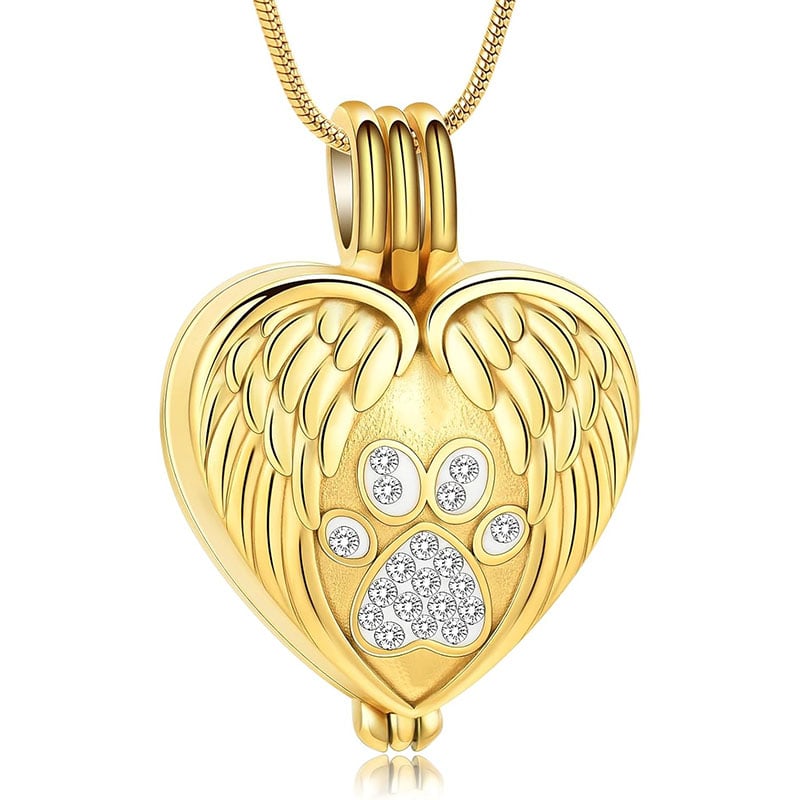 Angel Wings Pet Ashes Urn Necklace for Dogs