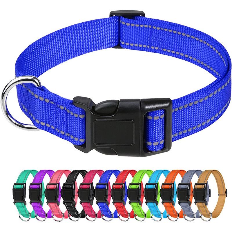 Adjustable Nylon Dog Collar with Quick-Release Buckle