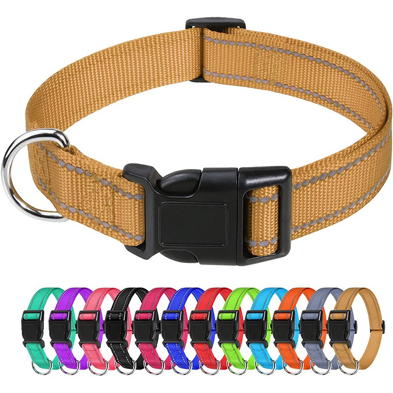 Adjustable Nylon Dog Collar with Quick-Release Buckle