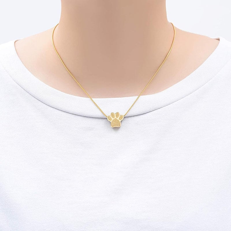 Pendant Paw Print Pet Heart Urn Necklace