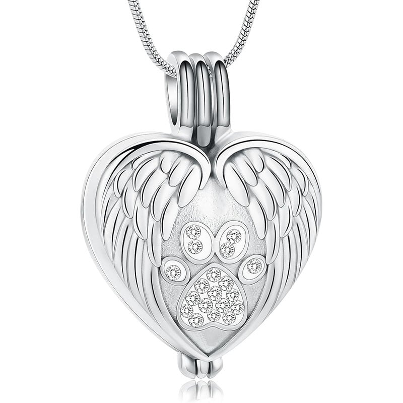 Angel Wings Pet Ashes Urn Necklace for Dogs