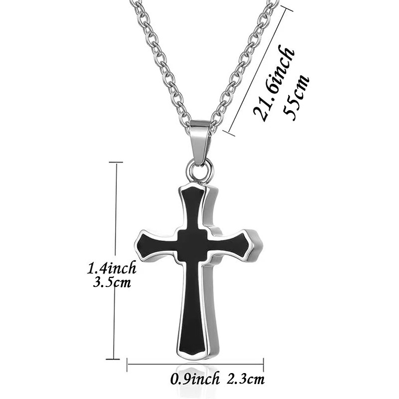 Openable Cross Pet Ashes Hair Memorial Necklace