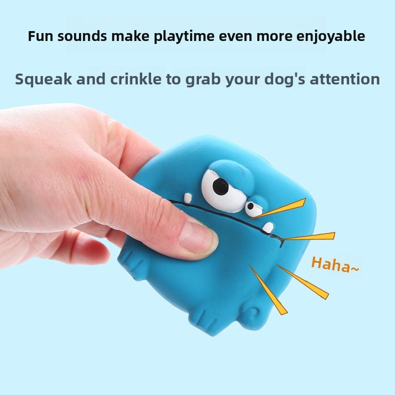 Natural Rubber Monster Squeaky Chew Toy for Puppies