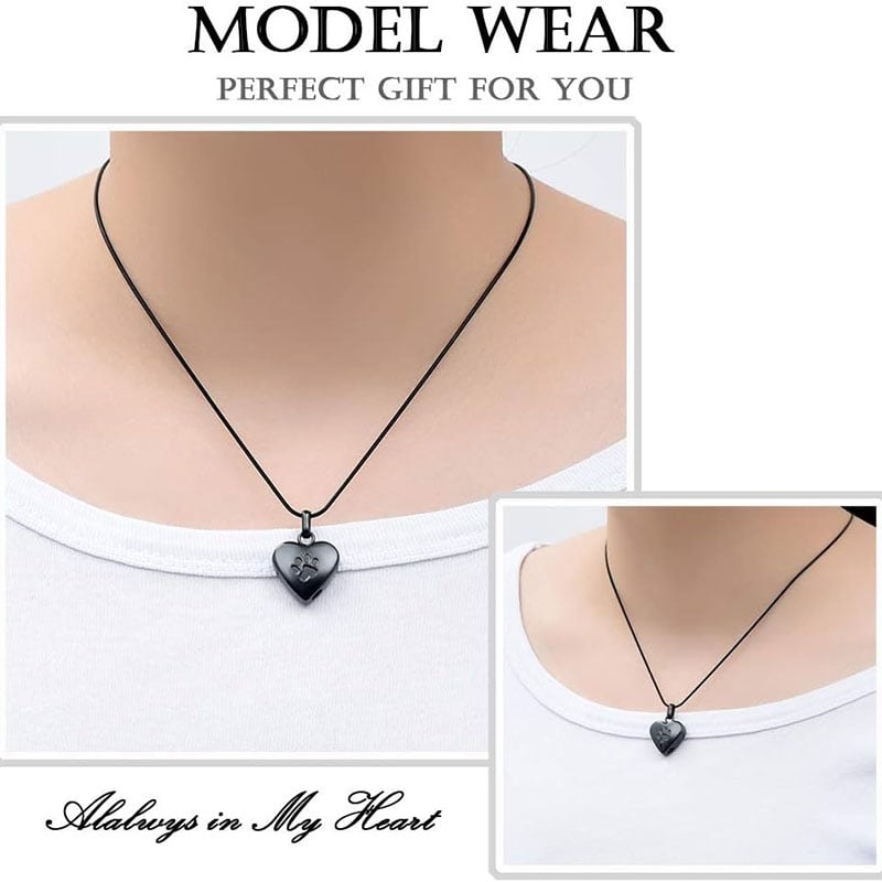 Pendant Paw Print Pet Heart Urn Necklace