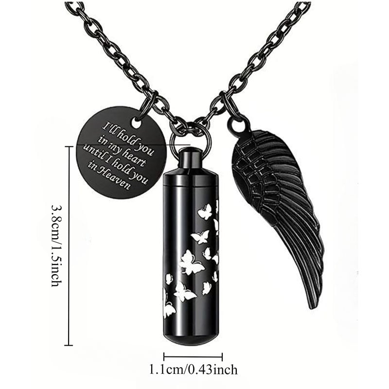Butterfly Themed Cylinder Pet Urn Cremation Jewelry