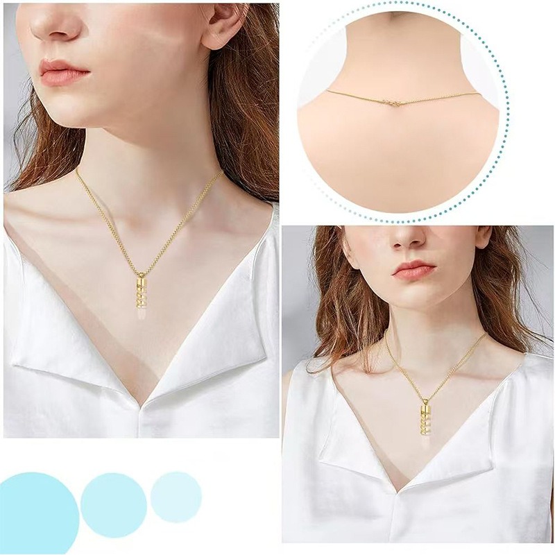 Cylindrical Glass Jar Memorial Urn Necklace