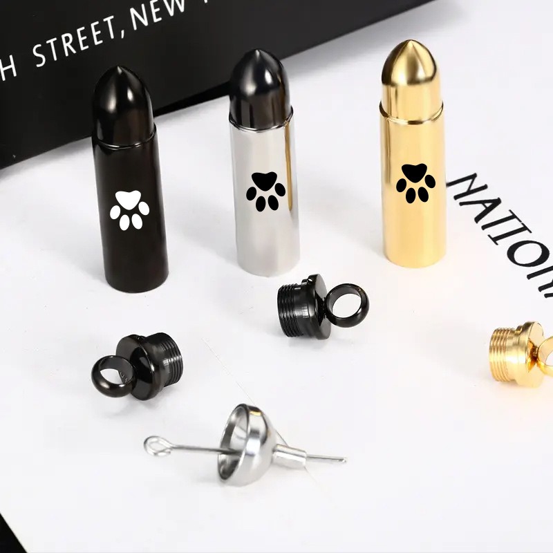 Round Perfume Bottle Pet Memorial Urn Necklace