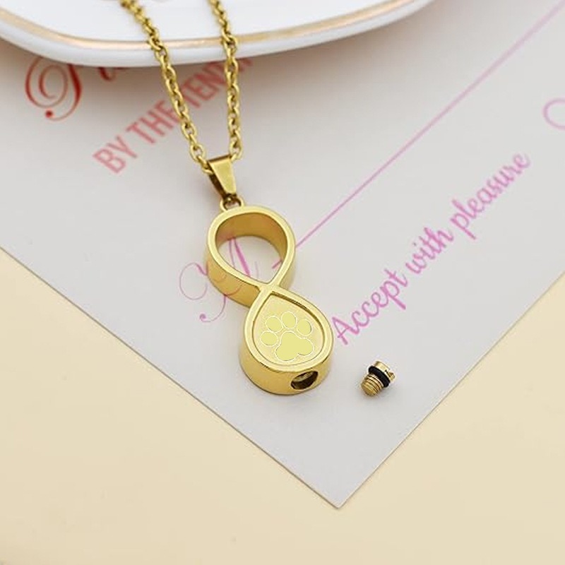 Pet Hair Memorial Casket Pattern Urn Necklace