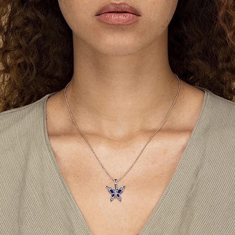 Butterfly Themed Pet Hair Ashes Memorial Pendant