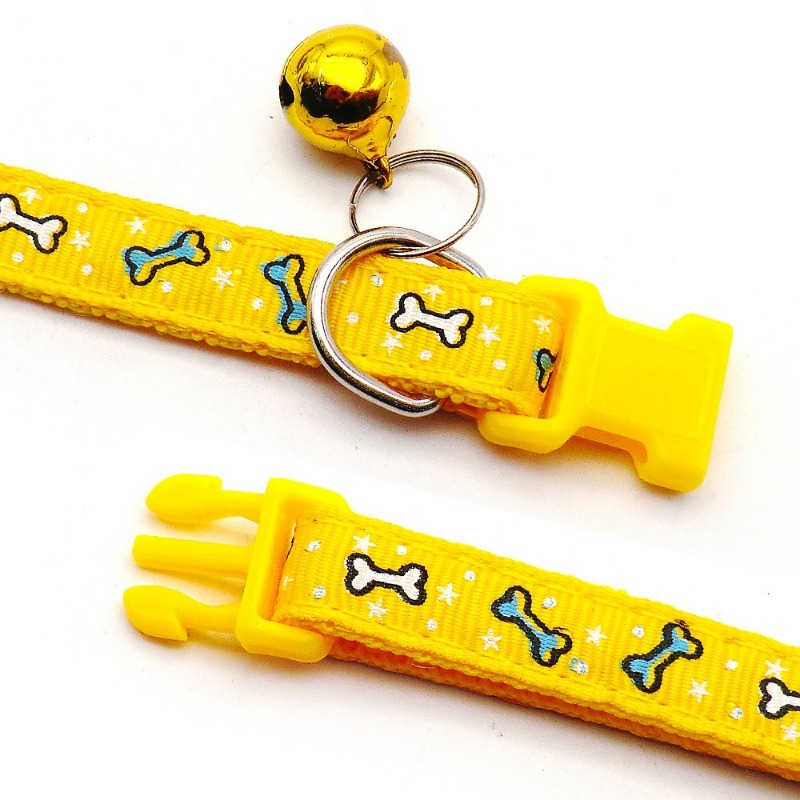 Leopard Print Nylon Pet Collar with Colored Bell