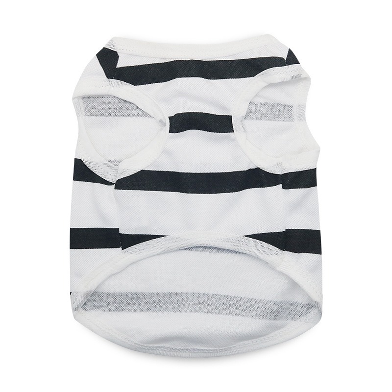 Striped Cotton Tank Top with Heart Decoration