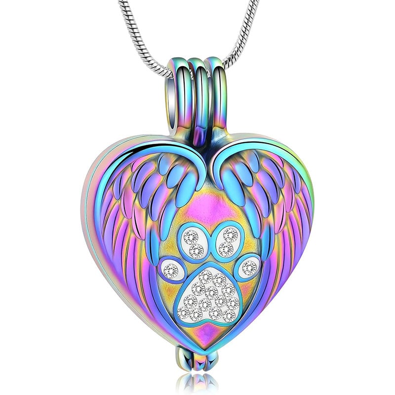 Angel Wings Pet Ashes Urn Necklace for Dogs