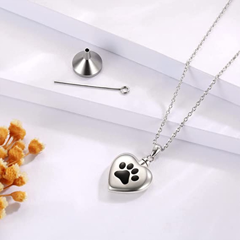 Dog Claw Heart Shaped Perfume Urn Pendant