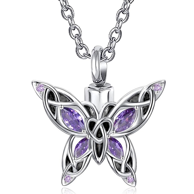 Butterfly Themed Pet Hair Ashes Memorial Pendant