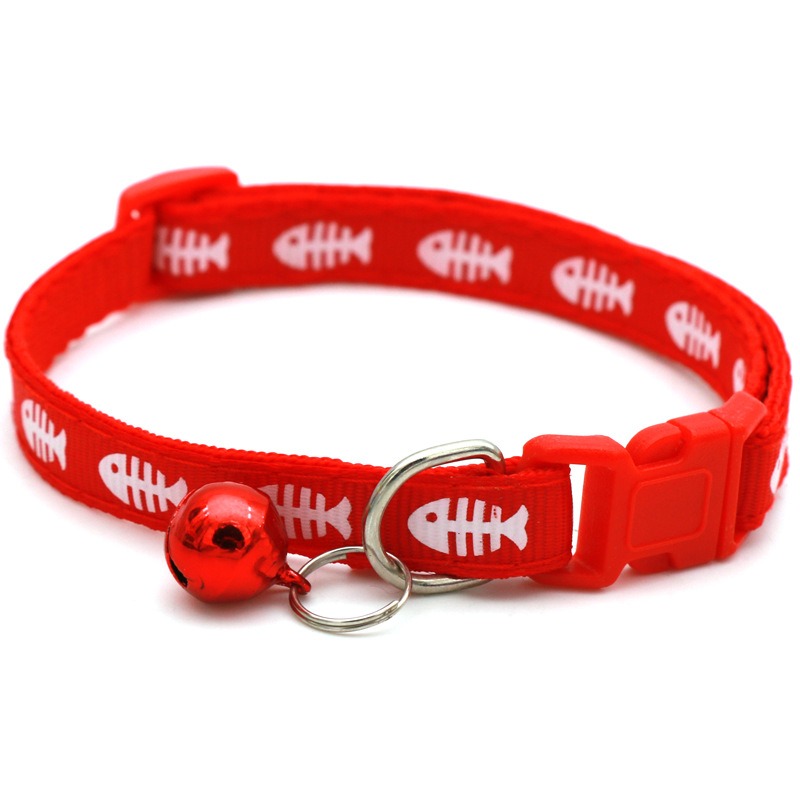 Waterproof Fishbone Design Pet Collar with Ribbon
