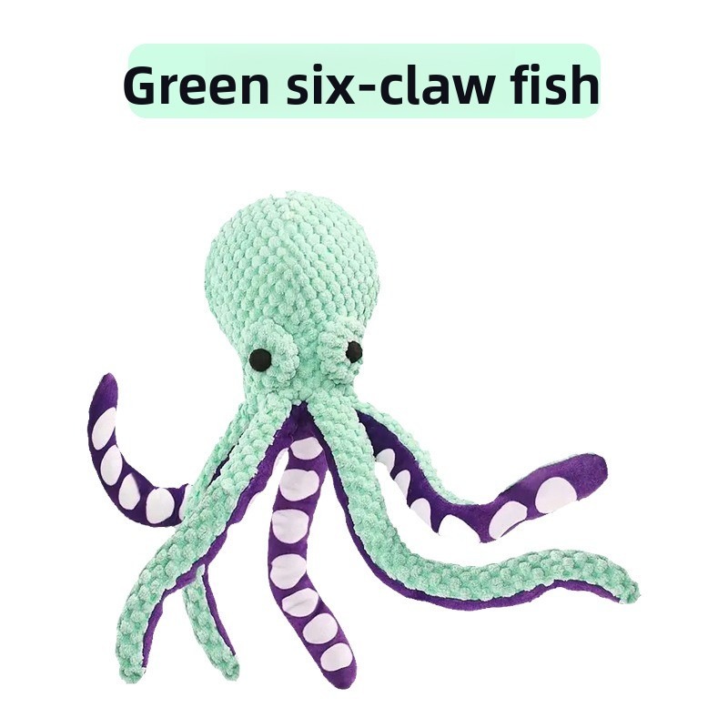Squeaky Octopus Plush Toy for Aggressive Chewers